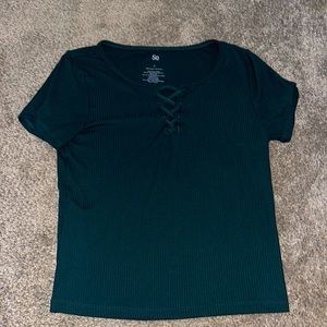 Rarely worn, forest-emerald green. Very light and comfortable